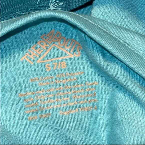 THEREABOUTS TWO PIECE DRESS & T-SHIRT SET PAGODA FLORAL GIRL BLUE COLOR SIZE 7/8 - Picture 11 of 12